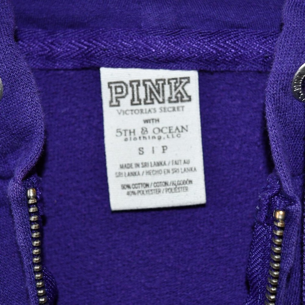 PINK Victoria's Secret Bling University Of Washington Full Zip Hoody - Picture 11 of 11